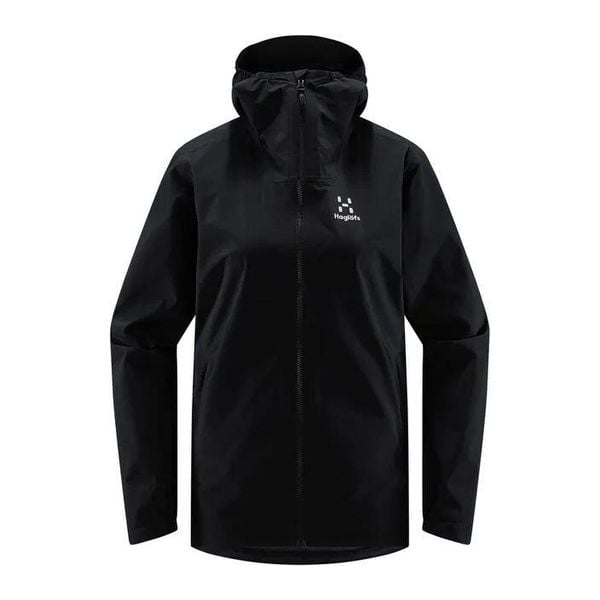 Kurtka przeciwdeszczowa damska Haglöfs Korp Proof. Czarne kurtki Haglöfs, xs, bez wzorów, bez kaptura, trekkingowe. Za 379.99 zł.
