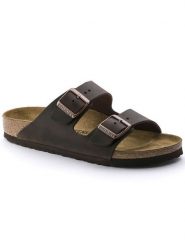 Birkenstock Skórzane klapki "Arizona" w kolorze brązowym rozmiar: 35. Brązowe klapki Birkenstock, bez wzorów, klasyczne, bez obcasa, bez zapięcia. Za 419.95 zł.