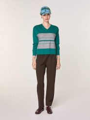 Rodier Wełniany sweter w kolorze zielono-szarym rozmiar: M. Szare swetry Rodier, m, bez wzorów, z wełny, bez ramiączek. Za 239.99 zł.