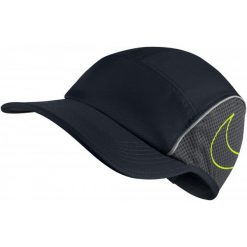 Nike Czapka Do Biegania U Nk Arobill aw84 Cap Run, Black Anthracite Volt. Czapki z daszkiem marki Nike. W wyprzedaży za 85.00 zł.