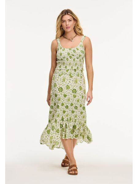 SHIWI Top "Ilona" w kolorze zielono-białym rozmiar: XL. Zielone topy SHIWI, xl, bez wzorów, z bawełny, bez kołnierzyka, bez ramiączek. Za 96.60 zł.