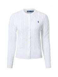 Polo Ralph Lauren Kardigan damski Kobiety Bawełna biały jednolity, L. Białe swetry Polo Ralph Lauren, l, bez wzorów, z bawełny, eleganckie, bez ramiączek. Za 1,099.95 zł.