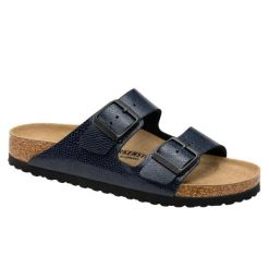 Klapki damskie Birkenstock Arizona BS Birko-flor. Niebieskie klapki Birkenstock, bez wzorów, z syntetyku, eleganckie, bez obcasa, bez zapięcia. Za 287.00 zł.