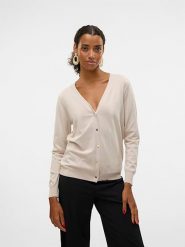 Vero Moda Kardigan w kolorze beżowym rozmiar: XXL. Brązowe swetry Vero Moda, s, bez wzorów, z wiskozy, klasyczne, bez ramiączek. Za 74.99 zł.