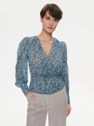 Morgan Bluzka 241-OLAGO.F Niebieski Regular Fit. Niebieskie bluzki Morgan, bez wzorów, z syntetyku, bez kołnierzyka, bez ramiączek. Za 159.99 zł.