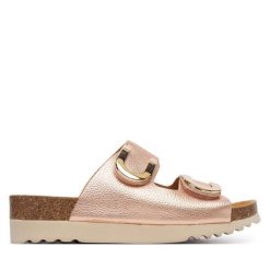 Klapki Scholl. Czerwone klapki Scholl, bez wzorów, bez obcasa, bez zapięcia. Za 389.99 zł.