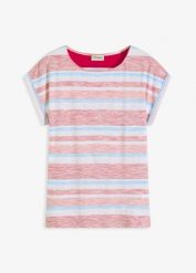 T-shirt z czystej bawełny organicznej. Brązowe t-shirty bonprix, bez wzorów, z bawełny, bez kołnierzyka, bez ramiączek. Za 59.99 zł.