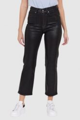 7 FOR ALL MANKIND Czarne błyszczące spodnie damskie Logan Stovepipe Supshicoa. Czarne jeansy 7 for all mankind, s, bez wzorów, z bawełny. W wyprzedaży za 699.99 zł.