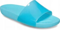 Klapki Dla Dorosłych Crocs Splash Glossy Slide. Czerwone klapki Crocs, bez wzorów, z materiału, bez obcasa, bez zapięcia. Za 99.99 zł.