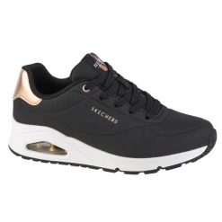 Buty do chodzenia damskie Skechers Uno. Czarne buty treningowe Skechers, bez wzorów, z kauczuku, bez zapięcia, trekkingowe. Za 414.00 zł.