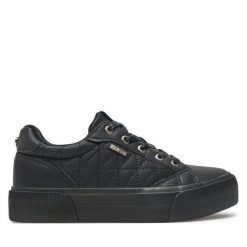 Tenisówki Big Star Shoes. Czarne trampki BIG STAR SHOES, bez wzorów, retro, bez zapięcia. Za 79.99 zł.