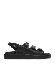 Badura Sandały EO-ALICE-LT0226-26-301 Czarny. Czarne sandały Badura, bez wzorów, ze skóry, bez obcasa, na płaskiej podeszwie, bez zapięcia. Za 359.99 zł.