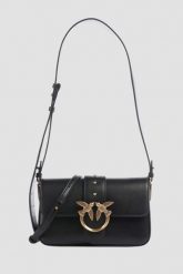 PINKO Czarna kopertówka Love One Mini Slouchy Fl Vitello Morbido. Czarne kopertówki Pinko, bez wzorów, ze skóry, eleganckie, bez dodatków. W wyprzedaży za 1,129.99 zł.
