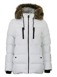 Peak Mountain Kurtka zimowa "Anory" w kolorze białym rozmiar: M. Białe kurtki Peak Mountain, na zimę, m, bez wzorów, z puchu, bez kaptura. Za 260.99 zł.