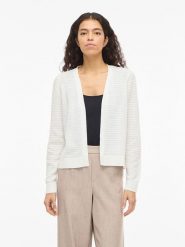 Vila Kardigan "Vilollo" w kolorze białym rozmiar: M. Białe swetry Vila, m, bez wzorów, z bawełny, bez ramiączek. Za 96.83 zł.