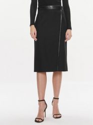 Boss Spódnica ołówkowa Vepuro 50506994 Czarny Slim Fit. Czarne spódnice Boss, bez wzorów, z wełny, ołówkowe. Za 759.99 zł.