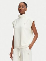 Guess Bluza V6YQ18 K4318 Kremowy Regular Fit. Białe bluzy Guess, s, z aplikacjami, z syntetyku, bez kaptura. Za 294.99 zł.