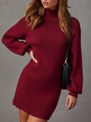 Milan Kiss Sukienka dzianinowa w kolorze bordowym rozmiar: M. Czerwone sukienki Milan Kiss, na co dzień, m, bez wzorów, z dzianiny, bez kołnierzyka, bez ramiączek, mini, proste. Za 165.99 zł.
