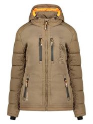 Geographical Norway Kurtka zimowa "Beachwood" w kolorze szarobrązowym rozmiar: XXL. Brązowe kurtki Geographical Norway, na zimę, xxl, z aplikacjami, z puchu, bez kaptura. Za 266.66 zł.