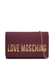 LOVE MOSCHINO Torebka JC4103PP1NKD0552 Bordowy. Czerwone kopertówki Love Moschino, bez wzorów, ze skóry, wizytowe, bez dodatków. Za 499.99 zł.