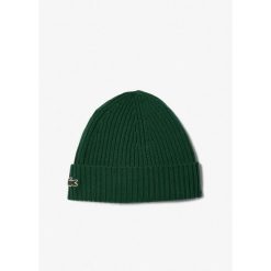 Czapka zimowa wełniana Lacoste Ribbed Wool Beanie Zielona - RB0001-132. Zielone czapki zimowe Lacoste, bez wzorów, z wełny. Za 274.85 zł.