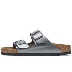 Klapki Birkenstock Arizona, Birko Flor Damskie. Czarne klapki Birkenstock, bez wzorów, bez obcasa, bez zapięcia. Za 383.30 zł.