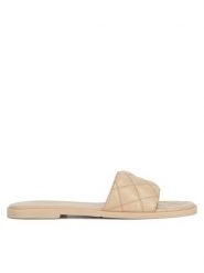 Badura Klapki HAPPY-08W3-086 Beżowy. Brązowe klapki Badura, bez wzorów, ze skóry, bez obcasa, bez zapięcia. Za 179.99 zł.