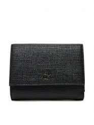 Calvin Klein Mały Portfel Damski Ck Daily Medium Trifold_Tex K60K612945 Czarny. Czarne portfele Calvin Klein, bez wzorów, ze skóry. Za 189.99 zł.