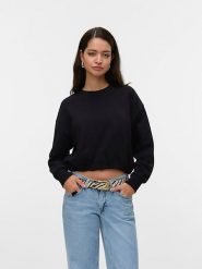 Vero Moda Bluza w kolorze czarnym rozmiar: XS. Czarne bluzy Vero Moda, xs, bez wzorów, z bawełny, bez kaptura. Za 83.81 zł.