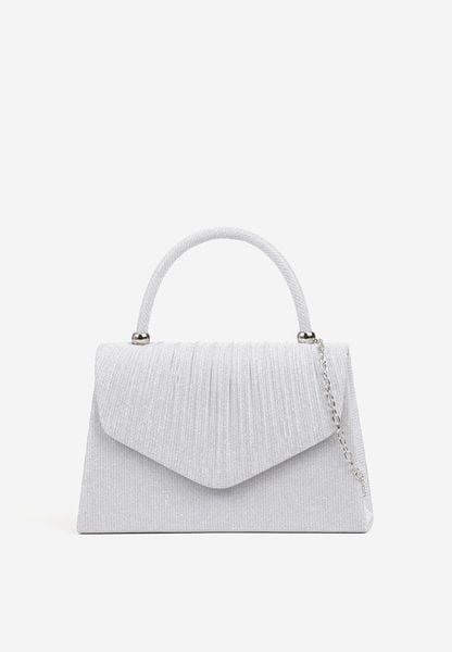 Srebrna Torebka Kopertówka Ozdobiona Metalicznymi Aplikacjami Zarilita. Szare torebki klasyczne Renee, z aplikacjami, eleganckie, na ramię, bez dodatków. Za 79.99 zł.