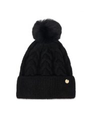 Guess Czapka AW5676 POL01 Czarny. Czarne czapki zimowe Guess, z aplikacjami, z poliesteru. Za 154.99 zł.