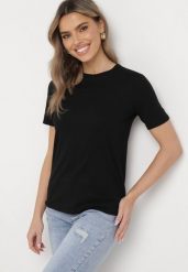 Czarny Klasyczny T-shirt Bawełniany z Krótkim Rękawem Ismerina. Czarne t-shirty Born2be, l, bez wzorów, z bawełny, biznesowe, bez kołnierzyka, bez ramiączek. W wyprzedaży za 25.49 zł.