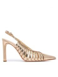 MICHAEL Michael Kors Szpilki Adriana 40T6ADHP1M Złoty. Żółte szpilki MICHAEL Michael Kors, bez wzorów, ze skóry, bez obcasa, na szpilce, bez zapięcia. Za 789.99 zł.