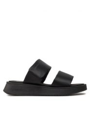 Calvin Klein Jeans Klapki Slide Double Strap Sandal Dc YW0YW01355 Czarny. Czarne klapki Calvin Klein Jeans, bez wzorów, z jeansu, bez obcasa, bez zapięcia. Za 269.99 zł.
