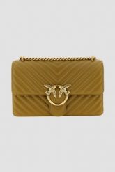 PINKO Oliwkowa listonoszka damska Love One Classic. Zielone listonoszki Pinko, bez wzorów, eleganckie, bez dodatków. W wyprzedaży za 1,379.99 zł.