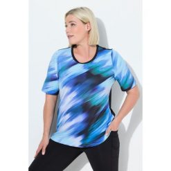 Damskie T-Shirt wycięcie na plecach okrągły dekolt rękaw 1/2. Niebieskie t-shirty sportowe Ulla Popken, plus size, bez wzorów, z elastanu, bez ramiączek. Za 199.99 zł.