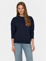 JDY Bluza Boogie 15320335 Granatowy Loose Fit. Niebieskie bluzy JDY, xs, bez wzorów, z bawełny, bez kaptura. Za 69.99 zł.