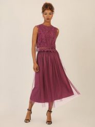 APART Spódnica tiulowa w kolorze bordowym rozmiar: 44. Czerwone spódnice Apart, bez wzorów, z tiulu, maxi. Za 252.99 zł.