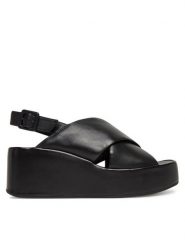 HÖGL Sandały Lucie 9-102500 Czarny. Czarne sandały Högl, bez wzorów, ze skóry, bez obcasa, na koturnie, bez zapięcia. Za 559.99 zł.