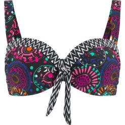 Biustonosz bikini na fiszbinach bonprix różowy z nadrukiem. Bikini bonprix. Za 49.99 zł.