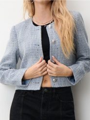 Żakiet - wielobarwny. Marynarki i żakiety Sinsay, l, bez wzorów, bez ramiączek. Za 42.99 zł.