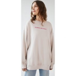 Beżowa bluza oversize. Brązowe bluzy Ryłko, bez wzorów, z bawełny, bez dodatków. Za 199.99 zł.