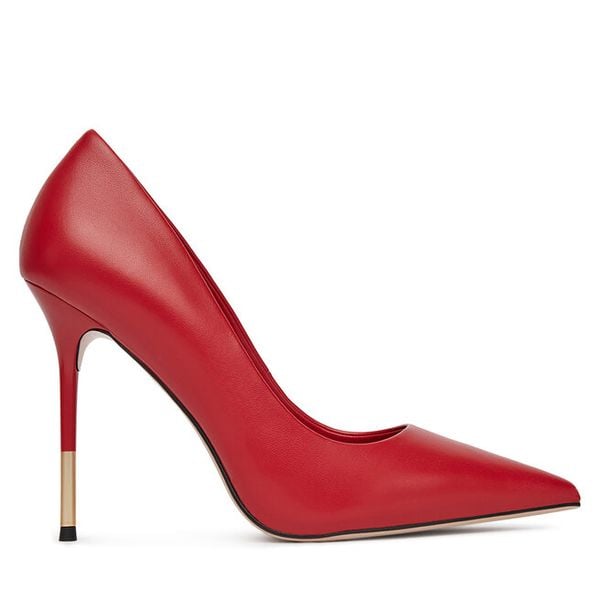 Szpilki Eva Minge. Czerwone szpilki Eva Minge, bez wzorów, bez obcasa, na szpilce, bez zapięcia. Za 431.99 zł.