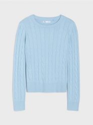 Strukturalny sweter - niebieski. Niebieskie swetry Sinsay, l, bez wzorów, bez ramiączek. Za 59.99 zł.