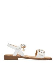 MEXX Sandały EO-MX/KM215-03 Biały. Białe sandały Mexx, bez wzorów, ze skóry, bez obcasa, na płaskiej podeszwie, bez zapięcia. Za 249.99 zł.