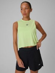 4F Top do biegania szybkoschnący damski - zielony S. Zielone topy sportowe 4f, s, bez wzorów, z materiału, do biegania. Za 99.99 zł.