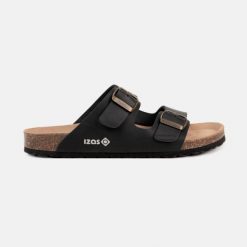 Sandały ergonomiczne DURTAL W ze skóry z podeszwą EVA i możliwością dopasowania. Czarne sandały IZAS, bez wzorów, ze skóry, street, bez obcasa, bez zapięcia. Za 265.17 zł.