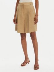 Marella Bermudy Rosta 2515141032 Beżowy Relaxed Fit. Brązowe szorty Marella, bez wzorów, ze lnu. Za 529.99 zł.