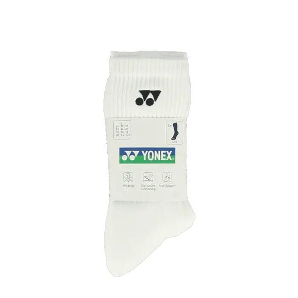 Skarpety sportowe Yonex Long 19256. Białe skarpetki YONEX, bez wzorów, z bawełny. Za 117.00 zł.