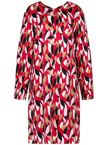 TAIFUN Sukienka w kolorze czerwono-czarno-białym rozmiar: 40. Czerwone sukienki Taifun, na co dzień, bez wzorów, z wiskozy, bez kołnierzyka, bez ramiączek, midi, proste. Za 179.22 zł.